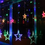 Star Moon String Lights Moon Star Curtain Style Led Decor Light Lights For Home Decoration Twinkle Fairy Light for Backyard Festivals (RGB) - Image 2