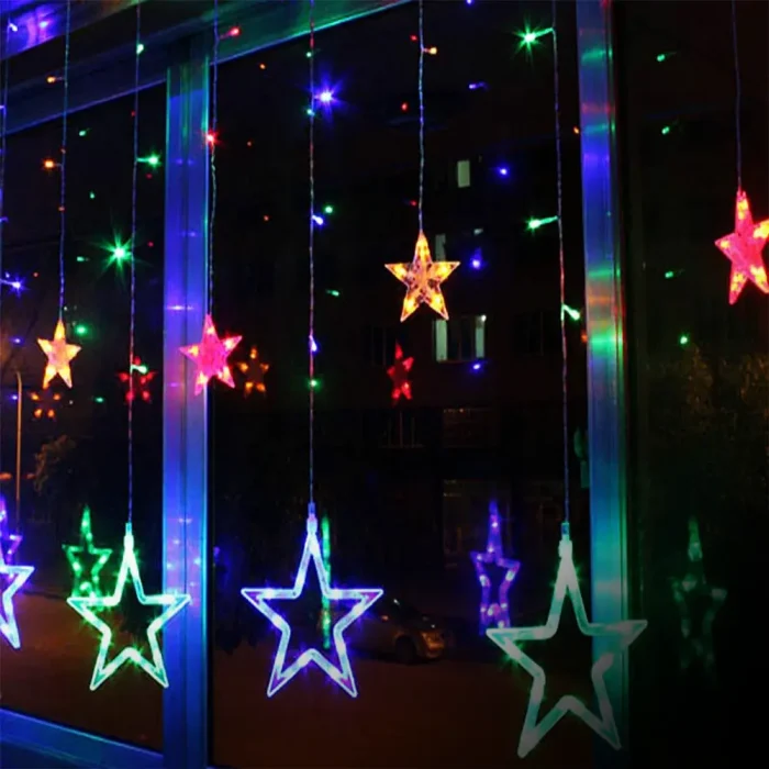Star Moon String Lights Moon Star Curtain Style Led Decor Light Lights For Home Decoration Twinkle Fairy Light for Backyard Festivals (RGB) - Image 2