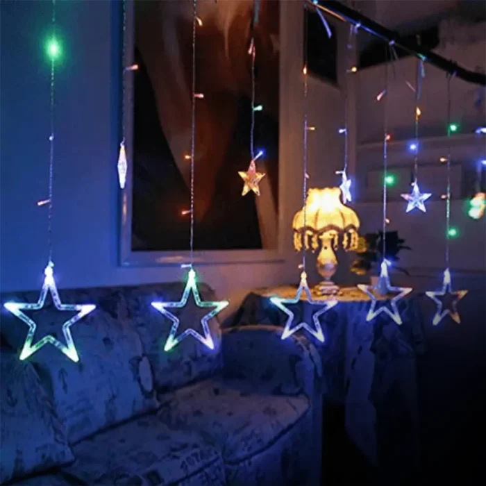 Star Moon String Lights Moon Star Curtain Style Led Decor Light Lights For Home Decoration Twinkle Fairy Light for Backyard Festivals (RGB) - Image 5