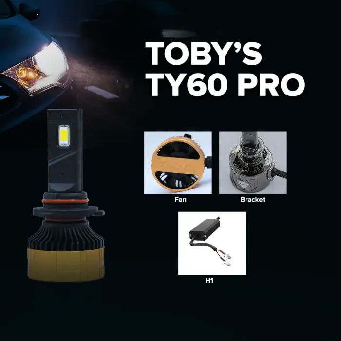 Tobys TY60 PRO H1 2 Pieces Car LED Headlight Bulbs tested 60watts Power and 6000 Lumens With Color Temperature 6500K - Image 2