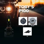 Tobys P100 H4 2 Pieces Car LED Headlight Original 100W/piece Power 10000/piece Lumens With Color Temperature 6500K - Image 3