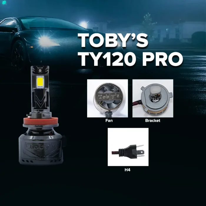 Tobys TY120 PRO H4 2 Pieces Car LED Headlight Bulbs Original 120W Power 12000 Lumens With Color Temperature 6500K - Image 3