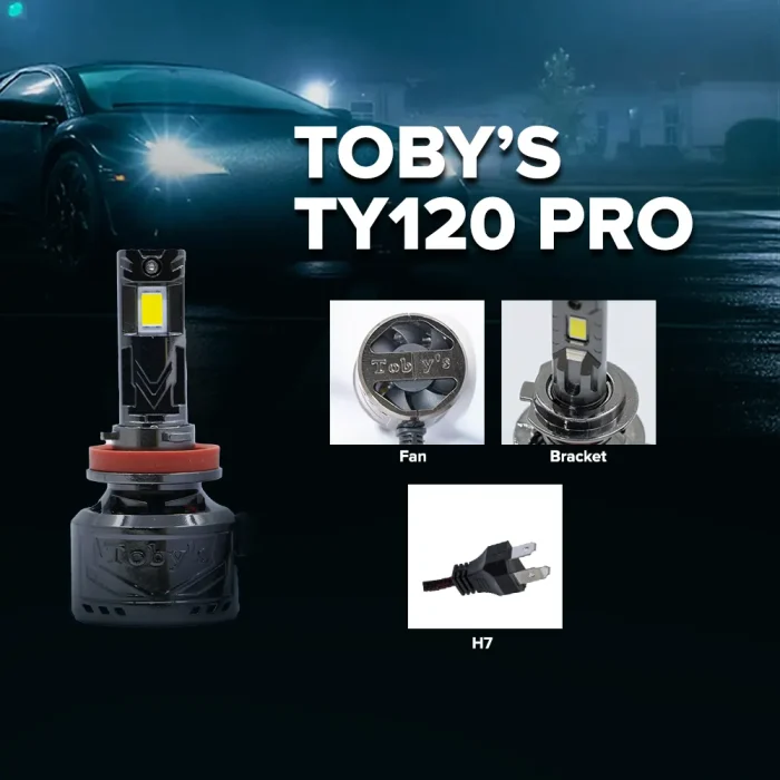 Tobys TY120 PRO H7 2 Pieces Car LED Headlight Bulbs Original 120W Power 12000 Lumens With Color Temperature 6500K - Image 3