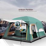 Toby’s New 6-8 Person Double Layer Outdoor Camping Tent, A Bedroom And A Living Room, Family Cabin (Green)