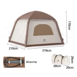 Toby's Inflatable 02 Camping Tent with Pump, 4-6 Person Glamping Tents, Easy Setup 4 Season Waterproof Outdoor Oxford Tent, Luxury Cabin Tent with Mesh Windows Doors - Image 10