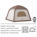 Toby's Inflatable 02 Camping Tent with Pump, 4-6 Person Glamping Tents, Easy Setup 4 Season Waterproof Outdoor Oxford Tent, Luxury Cabin Tent with Mesh Windows Doors - Image 11