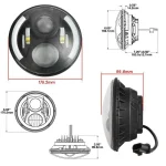 7 Inch Jeep LED Headlight 60W High/Low Beam Halo Angel Eyes, IP67 Waterproof Rating and Dustproof Design - Image 4