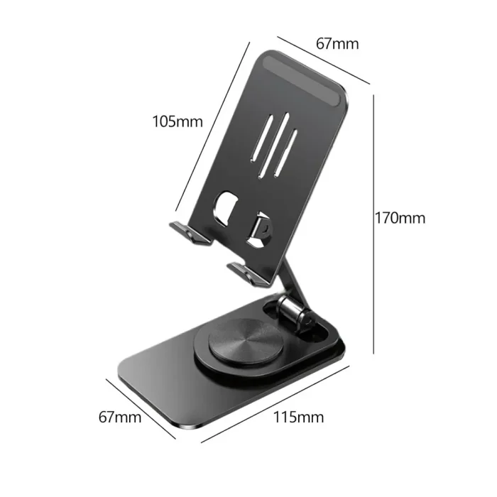 Toby's New Desktop Mobile Phone Tablet Holder Stand Rotatable Aluminum Alloy Cellphone Bracket - Silver - Image 11