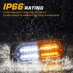 2 x LED Grille Emergency Strobe Lights Amber White 24 LED Warning Flashing Light - Image 3