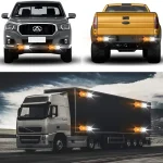 2 x LED Grille Emergency Strobe Lights Amber White 24 LED Warning Flashing Light - Image 9