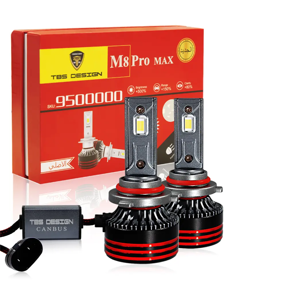M8-PRO-9006.webp TBS DESIGN M8Pro 9006 2 Pieces Car LED Headlight Original 110W/Pair Power Pure White 6000K Color Temperature - Image 1