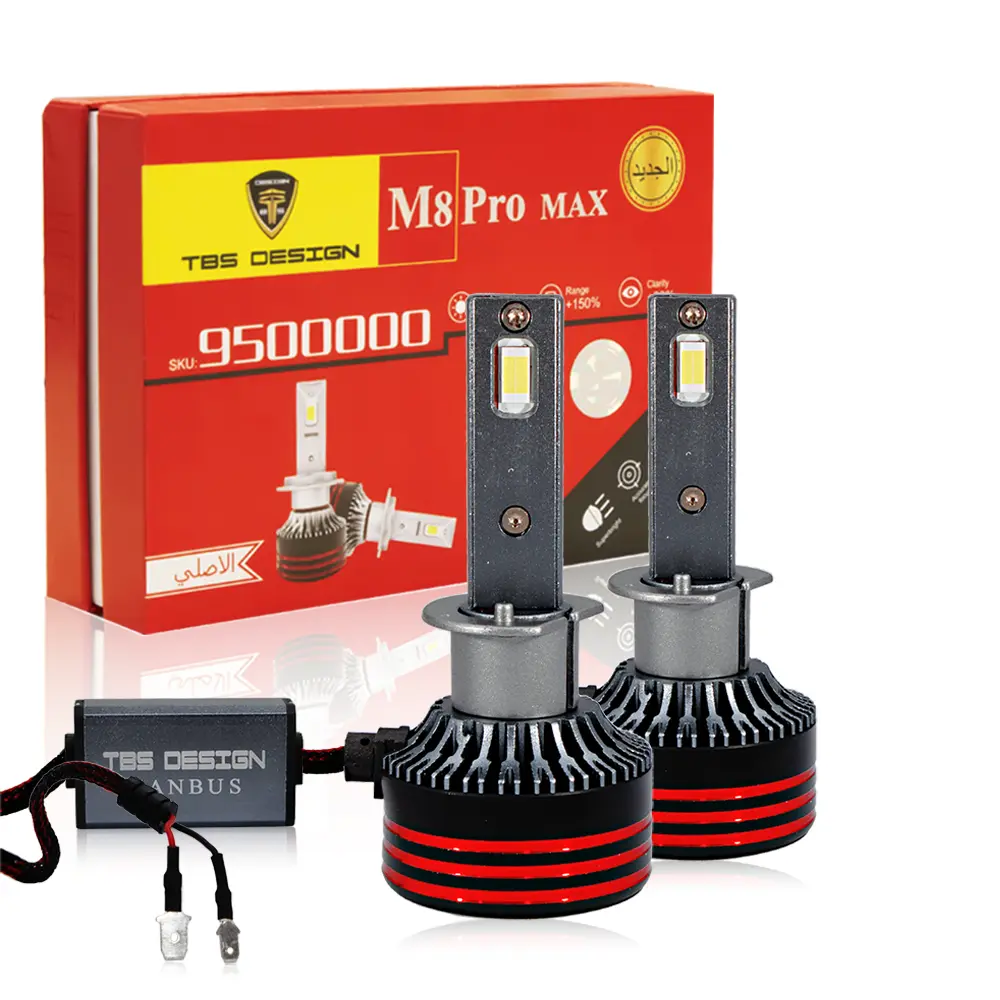 M8-PRO-H1-1.webp TBS DESIGN M8Pro H1 2 Pieces Car LED Headlight Original 110W/Pair Power Pure White 6000K Color Temperature - Image 1