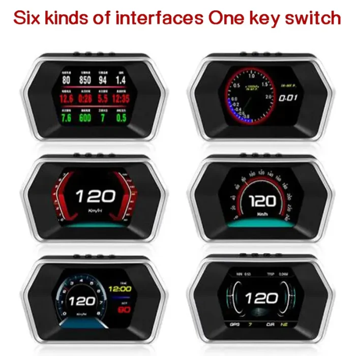 P17 Car HUD Head Up Display Smart Digital Speedometer Multi Interface/Dual System OBD/GPS For One Machine Network Of All Models - Image 7