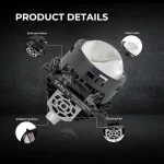 Tobys Lens Pro- Mini 2.5 Inch Bi LED Projector Headlight with 90watts/Pair Power and 5500K Color Temperature - Image 9