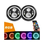 Toby's RGB 7 Inch Bluetooth LED Headlight, RGB Halo's W/Amber Turn Signal Function - Image 2