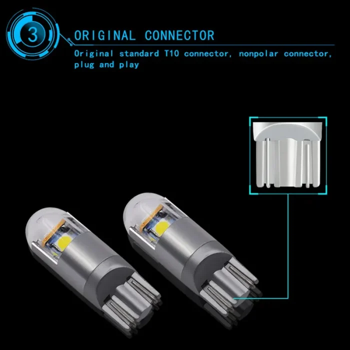 High-Intensity Fast Active T10 3030 3smd DRL Bulbs Auto License Plate, Parking Light, Brake Lights, Reading Lamp, Signal Light, Roof Light W5W - Image 2