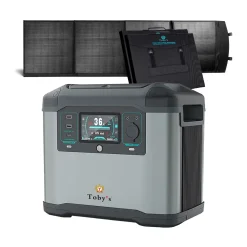 Toby's TBS 273A Portable Power Station 1500W 278100mAh With Solar Panel, 1008Wh Portable Charging Station Fast Recharge 80% in 1H, 3 AC Outlets (Peak 2500W) Portable Power Backup for Camping RV/Van Emergency