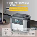 Toby's TBS 273A Portable Power Station 1500W 278100mAh With Solar Panel, 1008Wh Portable Charging Station Fast Recharge 80% in 1H, 3 AC Outlets (Peak 2500W) Portable Power Backup for Camping RV/Van Emergency - Image 3