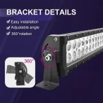 72W 12 Inches Light Bar Combo Light, Floodlight, Spotlight, IP67 Waterproof Resistance with Aluminum Housing Material - Image 3