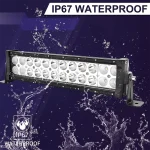 72W 12 Inches Light Bar Combo Light, Floodlight, Spotlight, IP67 Waterproof Resistance with Aluminum Housing Material - Image 5