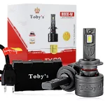 Tobys TY80 H7 2 Pieces 160W Original Tested LED Headlight Bulb Assembly 16000 Lumens 80W/Piece Xtreme Bright With Color Temperature 6500K
