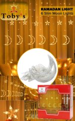 Toby's New 138 Led Curtain String Light Star Moon Light with 8 Lighting Modes Operated for Window Wall Home Decoration (Warm White) - Image 2