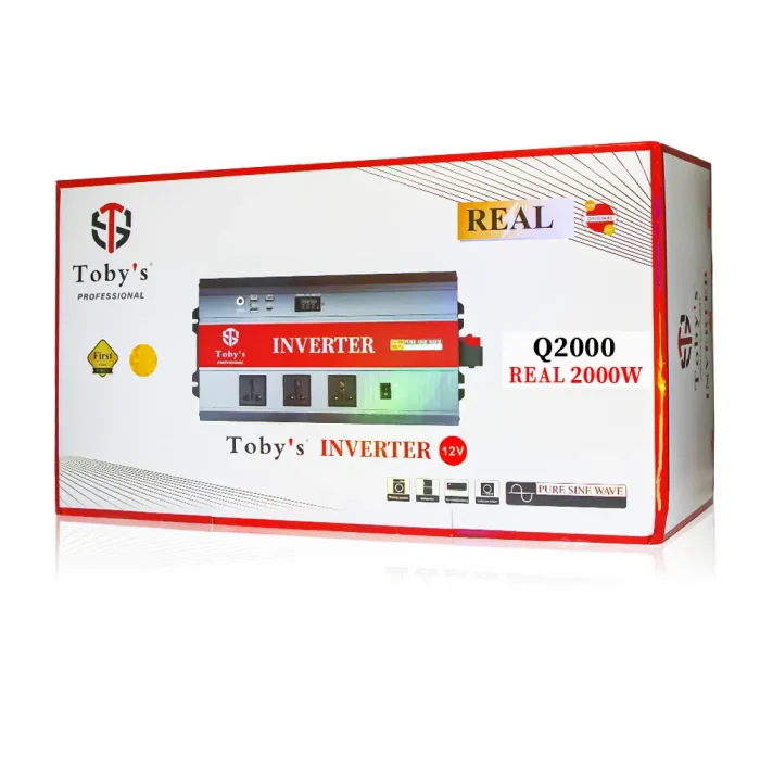 Toby's New 2000W Car Power Inverter 12V to 220V Ac Power Converter, Front  LED Display, Pure Sine Wave Inverter For Laptop, Tablet, Solar System, Camping ( Q2000 ) - Image 8