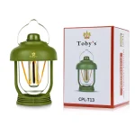 Toby's New Launched CPL-T13 LED Camping Light Waterproof Retro Portable Emergency Light Stepless Dimmable Hanging Tent Lamp Rechargeable for Outdoor Hiking ( Green)