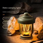 Toby's New Launched CPL-T13 LED Camping Light Waterproof Retro Portable Emergency Light Stepless Dimmable Hanging Tent Lamp Rechargeable for Outdoor Hiking ( Green) - Image 3
