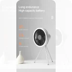 Toby's New CPL-T16 Tripod Fan 3in1 with Light for Outdoor Camping (Grey) - Image 9