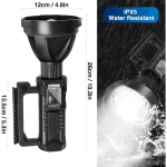 Toby's Rechargeable High Lumens Spotlight Flashlight, 2000 Lumens Super Bright LED Searchlight with Tripod, 4 Modes, IPX5 Waterproof, Handheld Spotlight for Camping, Home Security, Emergency - Image 4