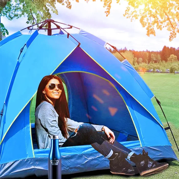 Tobys New Camping Tent 2-3 Person Automatic Pop Up Tent Outdoor Tent Beach Tent Windproof Rainproof Sunscreen Without Window - Image 5