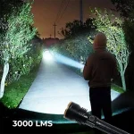 Toby's Torch 105 New LED Flashlight Rechargeable USB 3000 Lumens IPX5 Waterproof 4 Light Modes Flashlight for Household Camping Hiking Emergency - Image 2