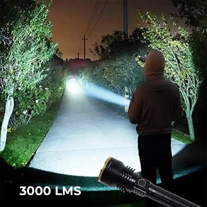 Toby's Torch 105 New LED Flashlight Rechargeable USB 3000 Lumens IPX5 Waterproof 4 Light Modes Flashlight for Household Camping Hiking Emergency - Image 2