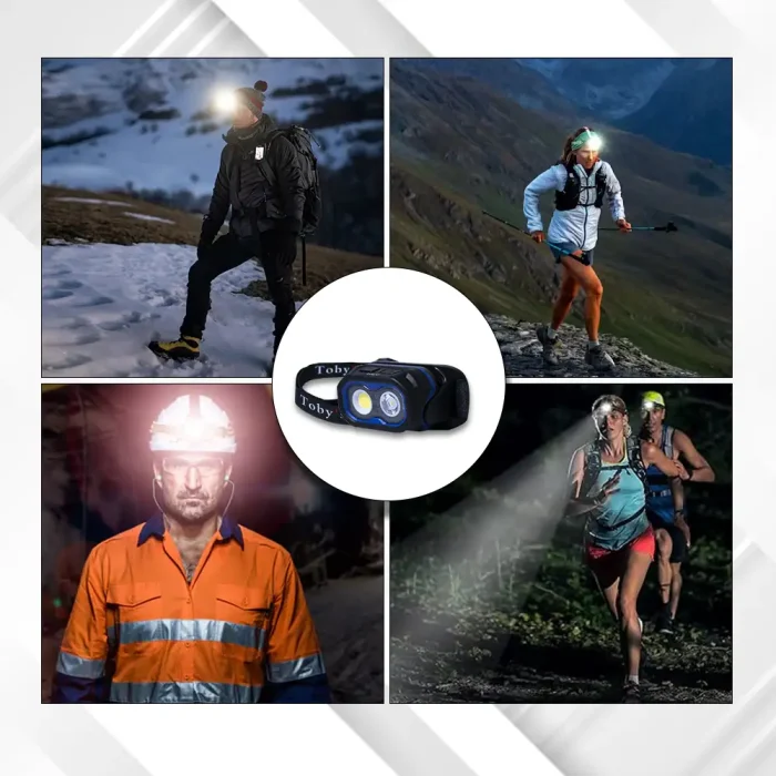 Tobys Headlamp 07 Head-Mounted COB Headlight USB Rechargeable LED Floodlight for Outdoor Camping - Image 7