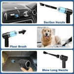 Tobys VC-117 8000PA Suction 120W Power Handheld Vacuum And Blower Combo, Car Vacuum Cleaner Cordless, Mini Portable Rechargeable Wireless Vacuum Cleaner - Image 7