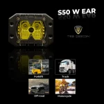 TBS DESIGN New Launched 4" 50W/Set Power Work Light Mini Auxiliary Headlight for Car Truck Motorcycle (Yellow) - Image 3