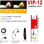 Toby's VIP 12 Camping Light Best For Outdoor Party Picnic Barbeque On Desert Multifunctional Sanara Light With Built in Rechargeable Battery Facility Also Use As A Torch (Magnetic Base With A Hook) - Image 4