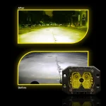 TBS DESIGN New Launched 4" 50W/Set Power Work Light Mini Auxiliary Headlight for Car Truck Motorcycle (Yellow) - Image 5