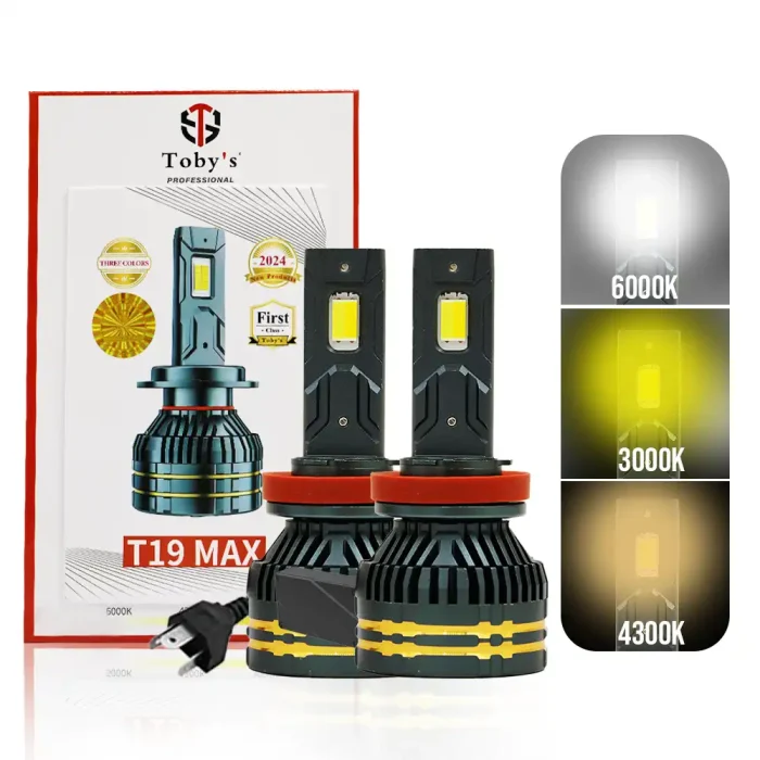 Toby Max Led Toby's New T19 Max LED H4 Headlight 65Watts Bulbs 3 Color Changing ...