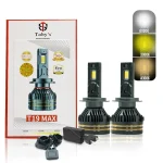 Toby's New T19 Max LED H7 Headlight 65Watts Bulbs 3 Color Changing Light (6000K Diamond White, 3000K Golden Yellow, 4300K Warm White) for High Beam, Low Beam, or Fog Light