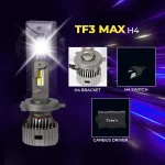 Tobys TF3 Max 2 Pieces H4 150W LED Headlight Bulb Assembly 15000 Lumens Xtreme Bright With Color Temperature 6500K - Image 6