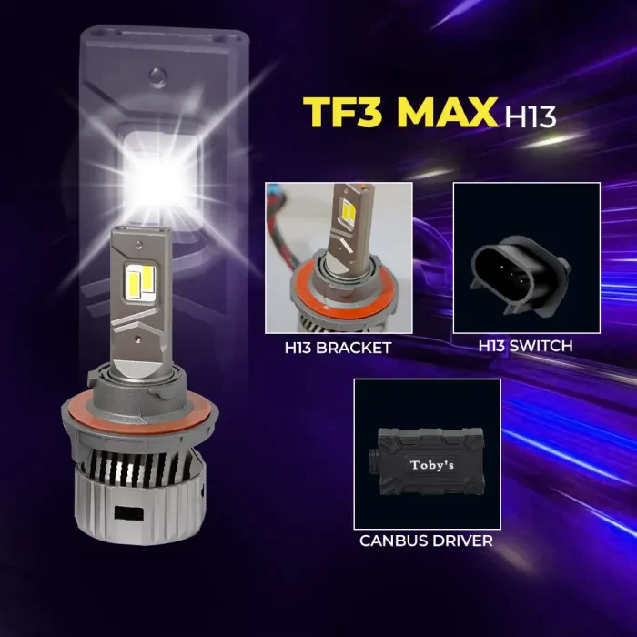 Tobys TF3 Max 2 Pieces H13 150W LED Headlight Bulb Assembly 15000 Lumens Xtreme Bright With Color Temperature 6500K - Image 6