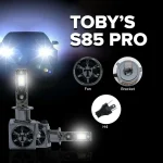 Toby's New S85 PRO 2024 Upgraded H4 170W Tested LED Headlight Bulbs,17000LM/pair Super Bright, Headlights Conversion Kit 6500K Xenon White, Halogen Replacement with Fan ,Pack of 2 - Image 4