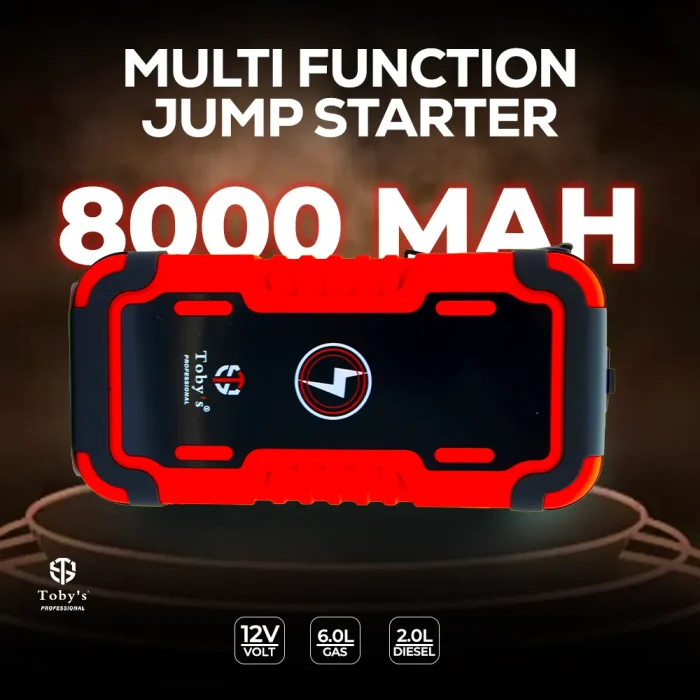Toby's X8 Powerful Jump Starter for Cars 8000mAh and 29.6WH with Wireless Power Bank For Electronic Devices - Image 6