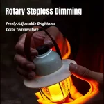 Toby's CPL-T37 Led Camping Lights Portable Retro Atmosphere Lantern Stepless-dimming Knob Rechargeable Desk Lamp Reading Night Lights for Bedroom Office Hiking - Image 8