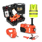 Jack 4 In 1 With LED Electric Hydraulic Car Jack 5 Ton, Built-in Tire Inflatable Pump