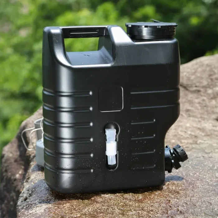 Tobys 12L Water Bucket BPA Free Portable Camping Water Container With Tap Large Capacity Water Storage Bin For Camping, Outdoor Party, Van, RV, Emergency (Color: Black) - Image 2