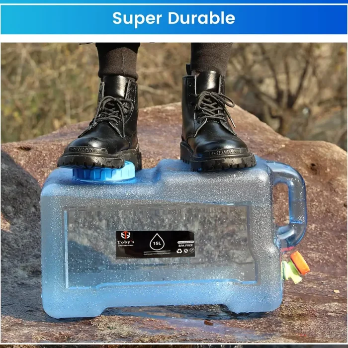 Toby&rsquo;s 15L Pure Water Bucket Food Grade HDPE Camping & Household Water Storage Container with Tap And Handle - Image 4