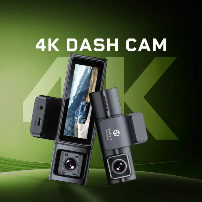 Toby&rsquo;s K1000 3CHs 4K Mini Dashcam Triple Camera Front, Inside, Rear, 3.2&rdquo; IPS Screen, WiFi, G-Sensor, Loop Recording, Parking Assist & 256GB Support - Image 3